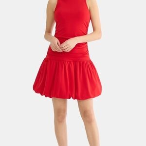 Chic Red Sleeveless Mini Dress